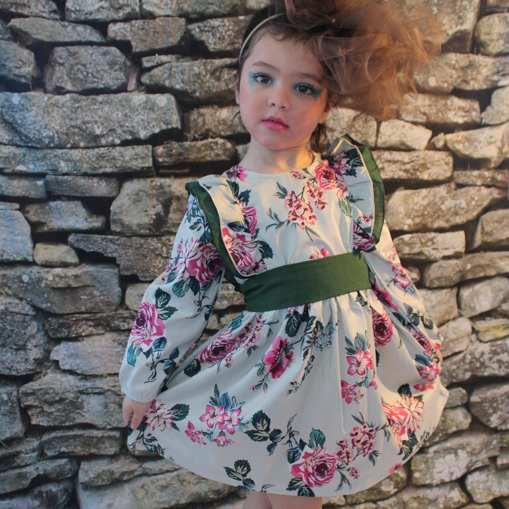 Floral Green Gables Vintage style  Dress